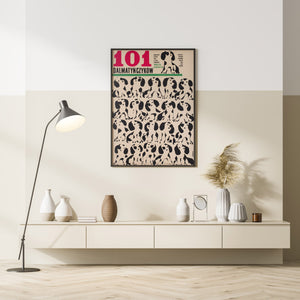 101 Dalmatians 1966 Polish Film Movie Poster, Liliana Baczewska