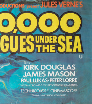 20,000 Leagues Under the Sea R1976 UK Quad Film Movie Poster, Brian Bysouth - detail