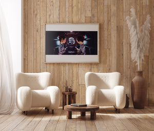 2001 A Space Odyssey 1968 Italian Jumbo Still Film Movie Poster HAL Dullea and Lockwood