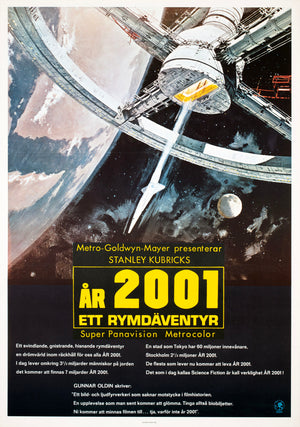 2001 A Space Odyssey 1968 Swedish Film Poster Bob McCall
