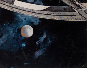 2001 A Space Odyssey Space Station Italian Oversized Illustrated Still, Bob McCall - detail