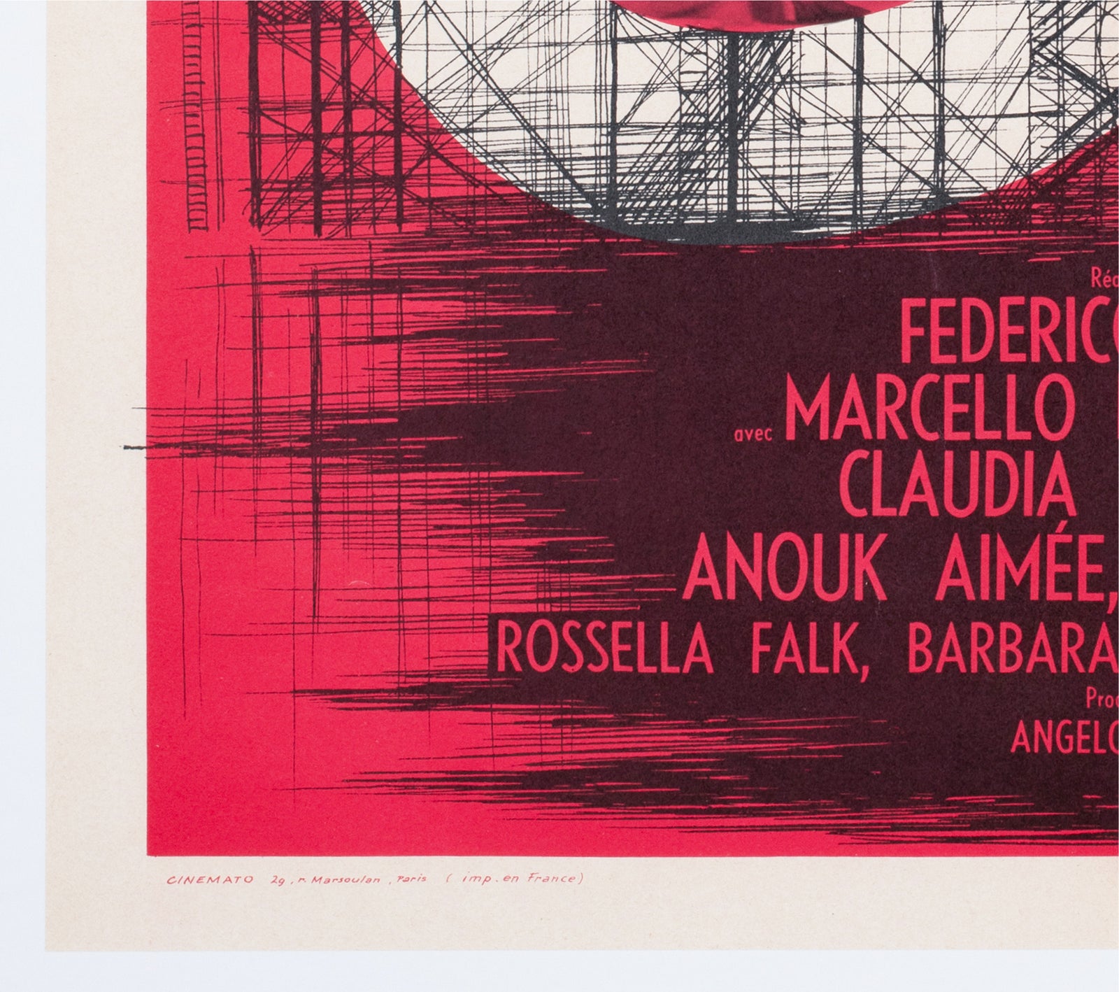 8 1/2 1963 French Moyenne Film Poster - detail