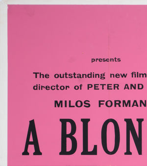 a blonde in love 1965 uk quad academy cinema film movie poster peter strausfeld - detail