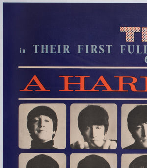 A Hard Day's Night 1964 UK Quad Film Movie Poster, The Beatles - detail