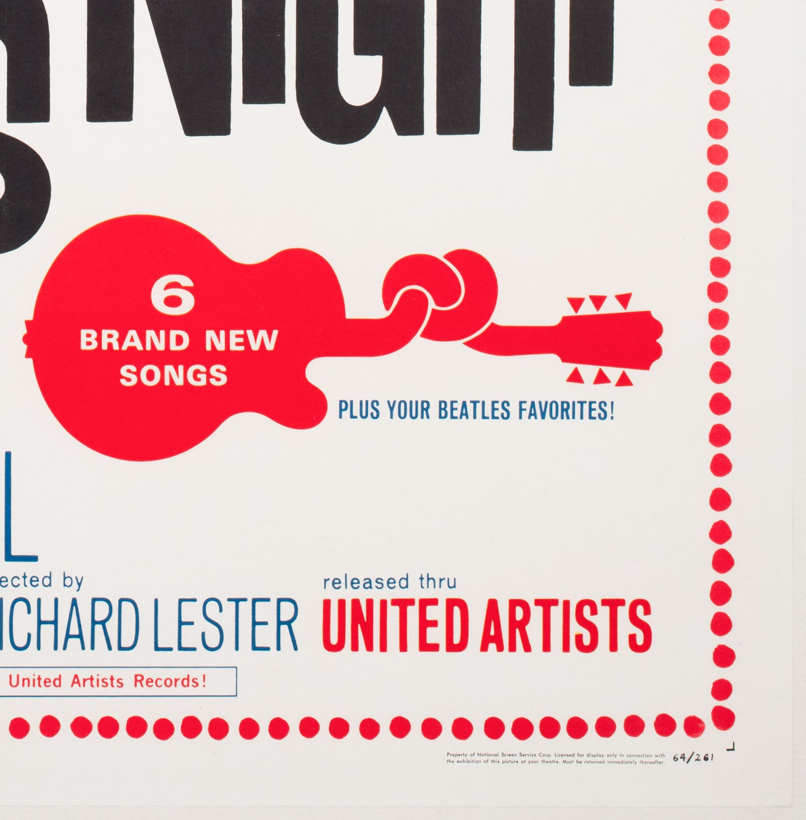 A Hard Day's Night 1964 US 1 Sheet Film Movie Poster, Joseph Caroff - detail