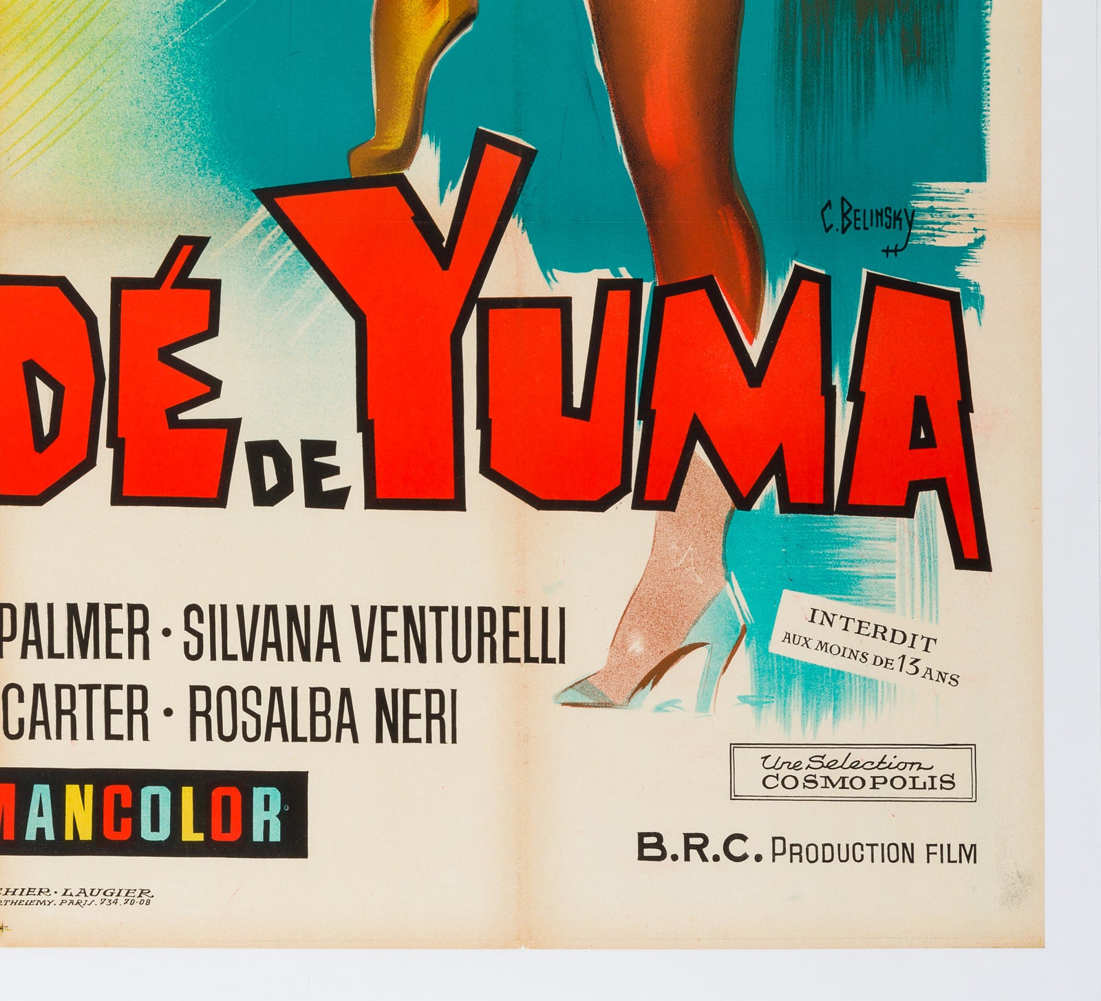 Vivo Per la Tua Morte A Long Ride From Hell 1968 French Grande film movie poster - detail