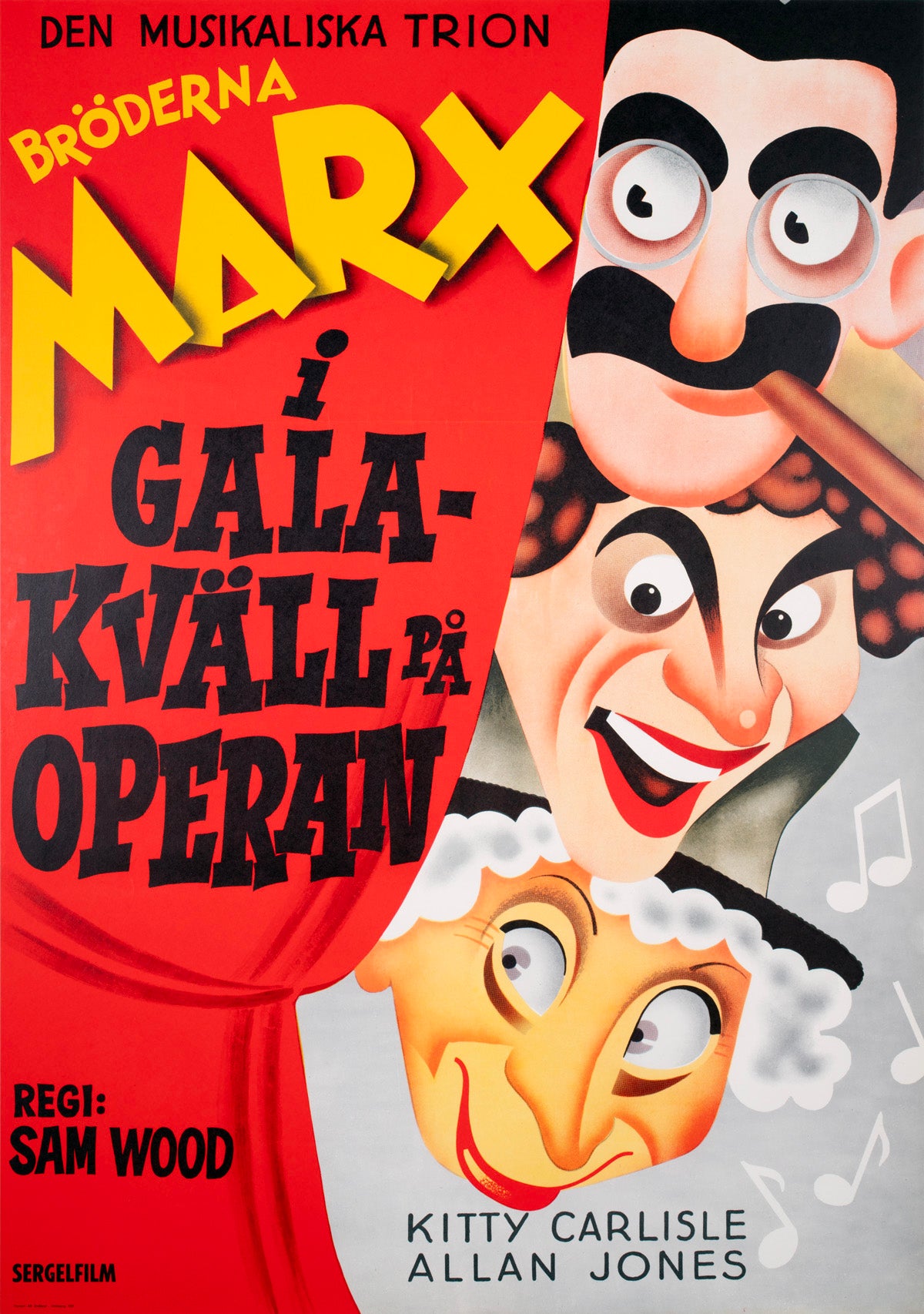 A Night at the Opera R1972 Swedish Film Poster