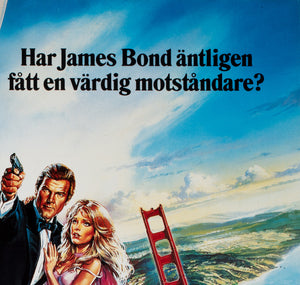 A View to a Kill 1985 Swedish Film Movie Poster - detail