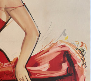 A Woman Like Satan 1958 French Grande Film Movie Poster, Yves Thos - detail