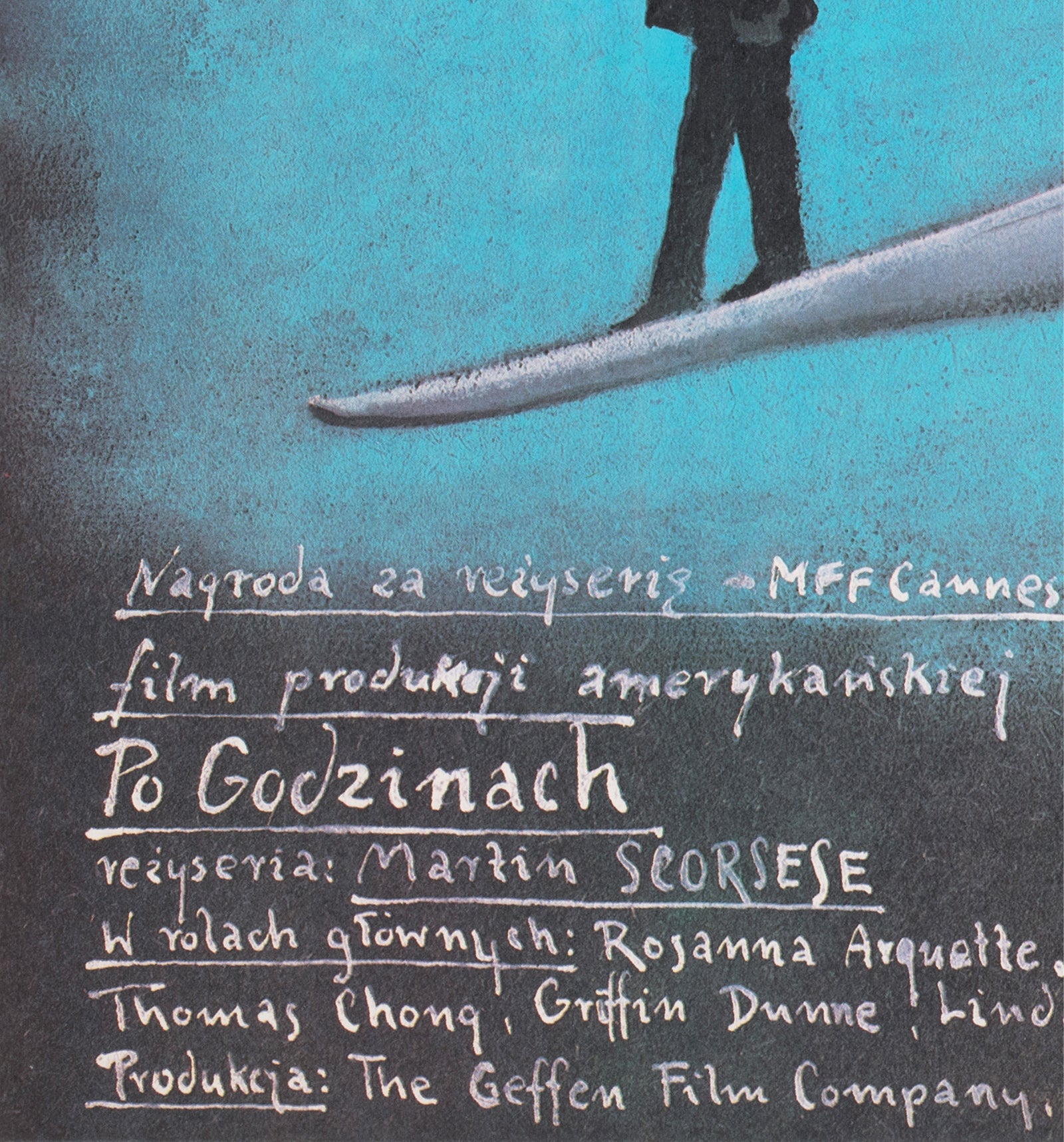 After Hours 1987 Polish B1 Film Poster Andrzej Pagowski - detail