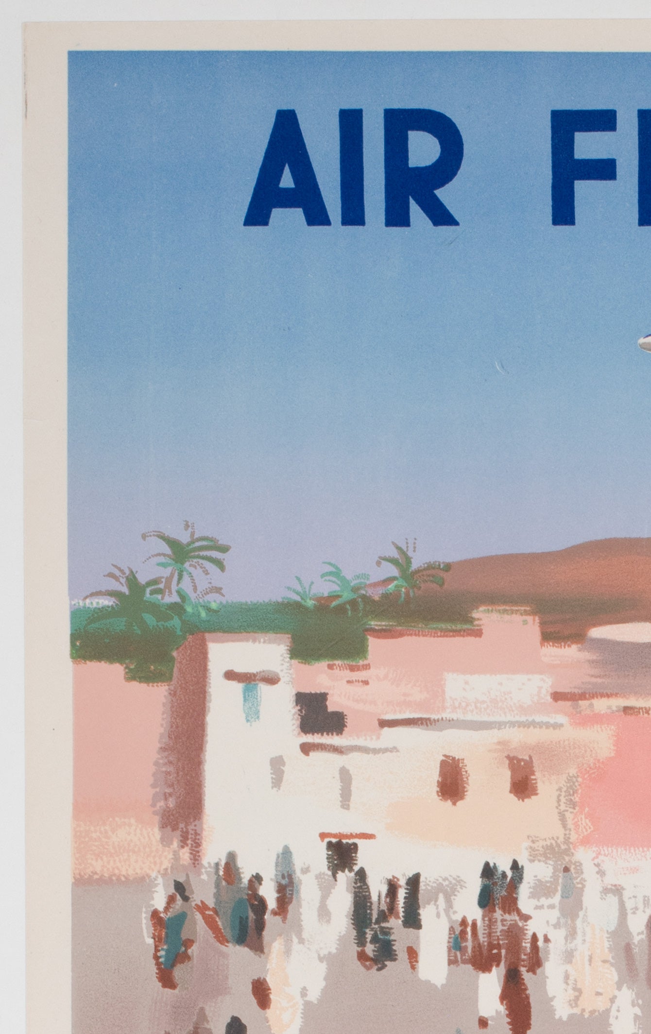 Air France Afrique Du Nord 1950 Travel Airline Advertising Poster, Jean Even - detail