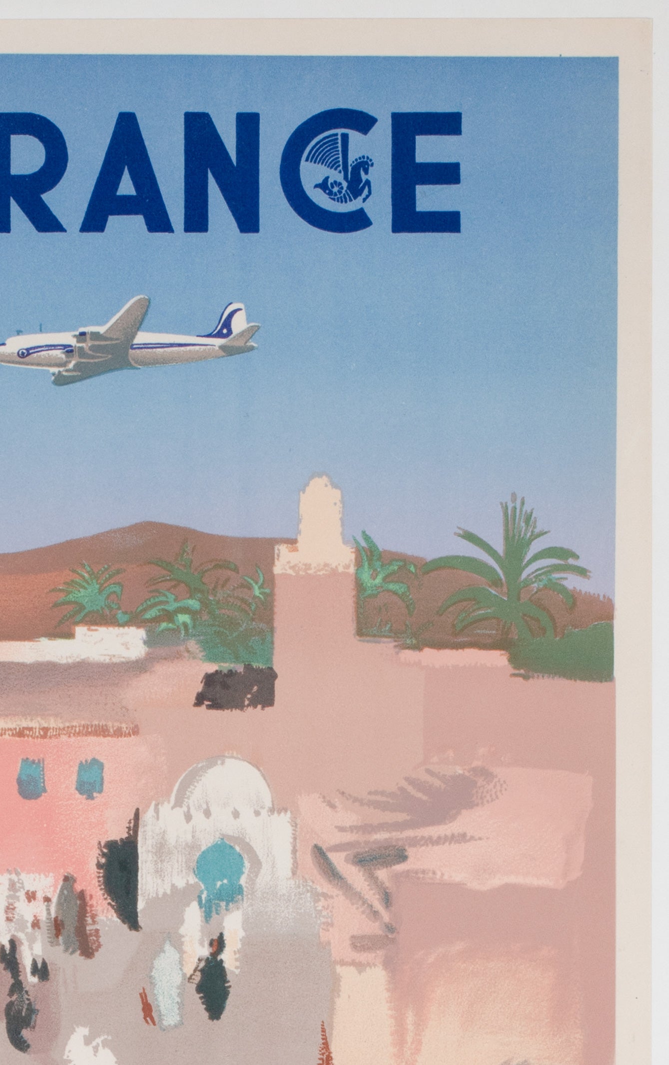 Air France Afrique Du Nord 1950 Travel Airline Advertising Poster, Jean Even - detail