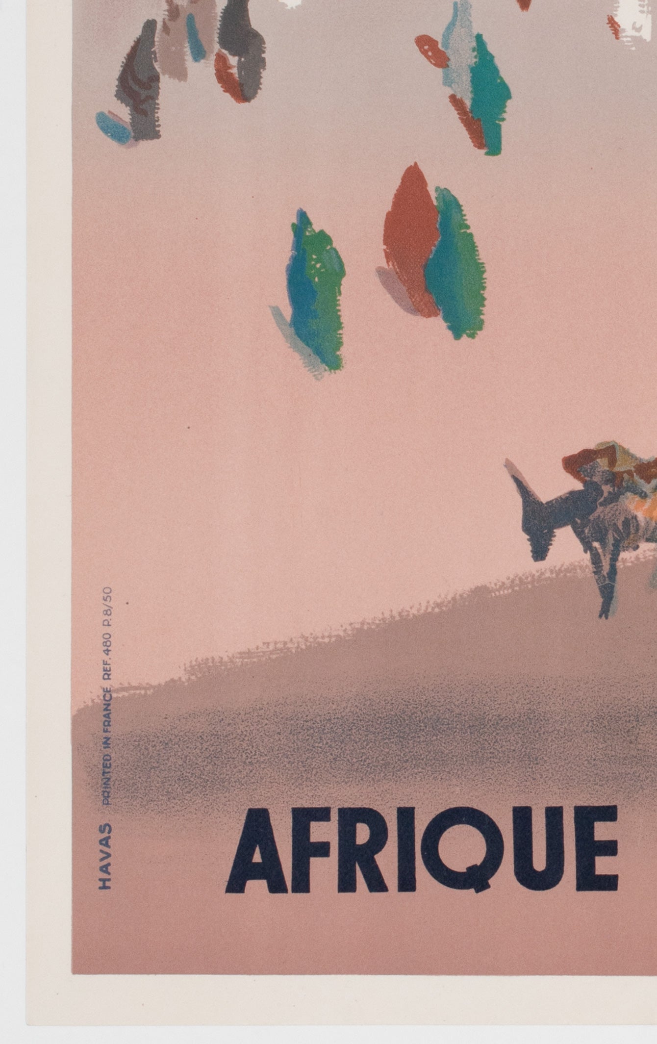 Air France Afrique Du Nord 1950 Travel Airline Advertising Poster, Jean Even - detail