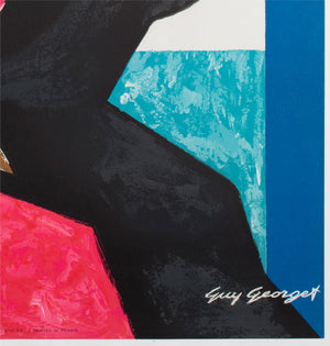 Air France Spain 1960s Airline Travel Advertising Poster Guy Georget - detail