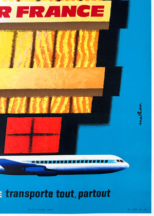 Air France 1962 Airline Advertising Poster, Nathan