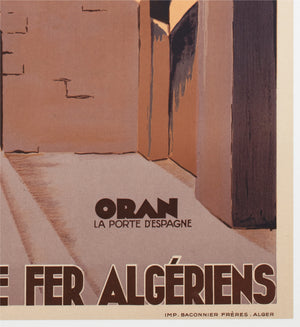 Algeria 1948 ORAN Travel Advertising Poster Travel Poster Koenig - detail