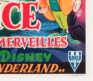 Alice in Wonderland 1951 Belgian Film Poster - detail