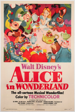 Alice in Wonderland 1951 US 1 Sheet Film Poster, Disney