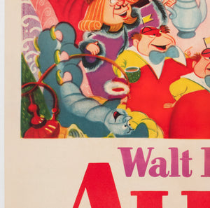 Alice in Wonderland 1951 US 1 Sheet Film Movie Poster, Disney - detail