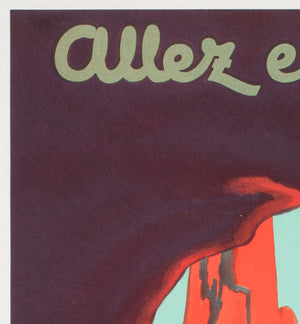 Allez en Corse CGT c1950s Corsica Small French Travel Poster Edouard Collin - detail