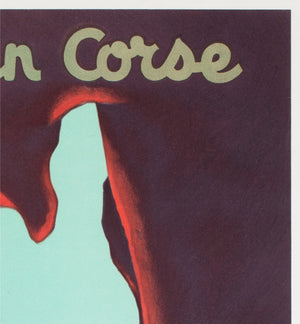 Allez en Corse CGT c1950s Corsica Small French Travel Poster Edouard Collin - detail