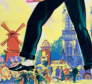 An American in Paris 1951 French Grande Film Movie Poster, Roger Soubie - detail