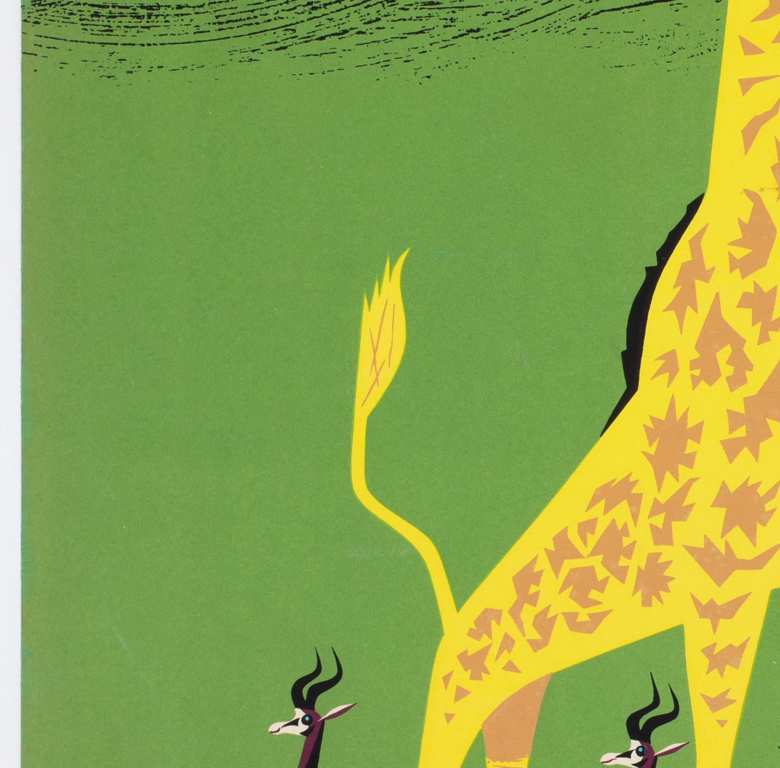 BOAC Africa 1956 Travel Advertising Poster, Maurice Laban - detail