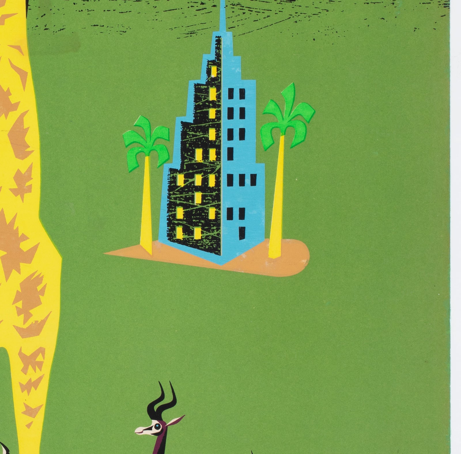 BOAC Africa 1956 Travel Advertising Poster, Maurice Laban - detail