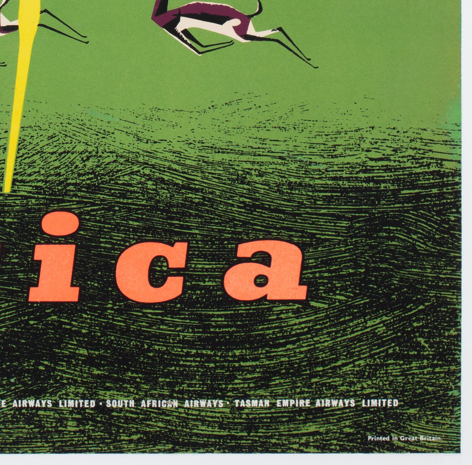 BOAC Africa 1956 Travel Advertising Poster, Maurice Laban - detail