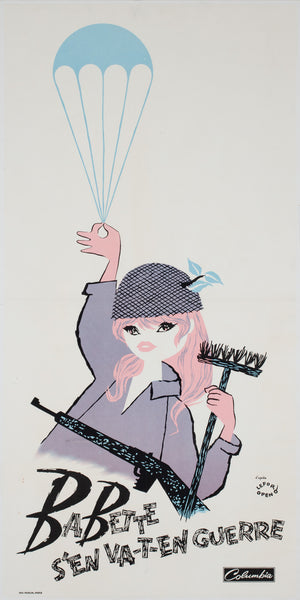 Babette Goes to War 1959 French Petite Red, White and Blue Film Posters, Lefor-Openo