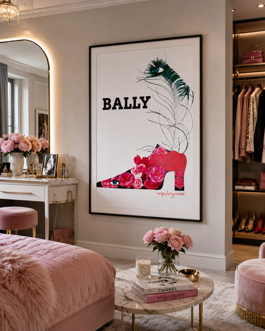 Bally Plume c1980 Shoe Advertising Poster Roger Bezombes