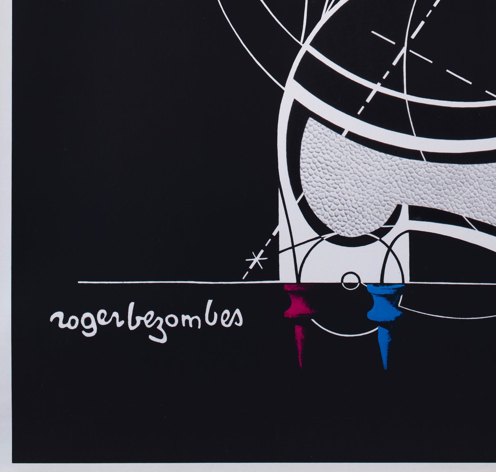 Bally c1980 Golf Shoe Advertising Poster Roger Bezombes - detail