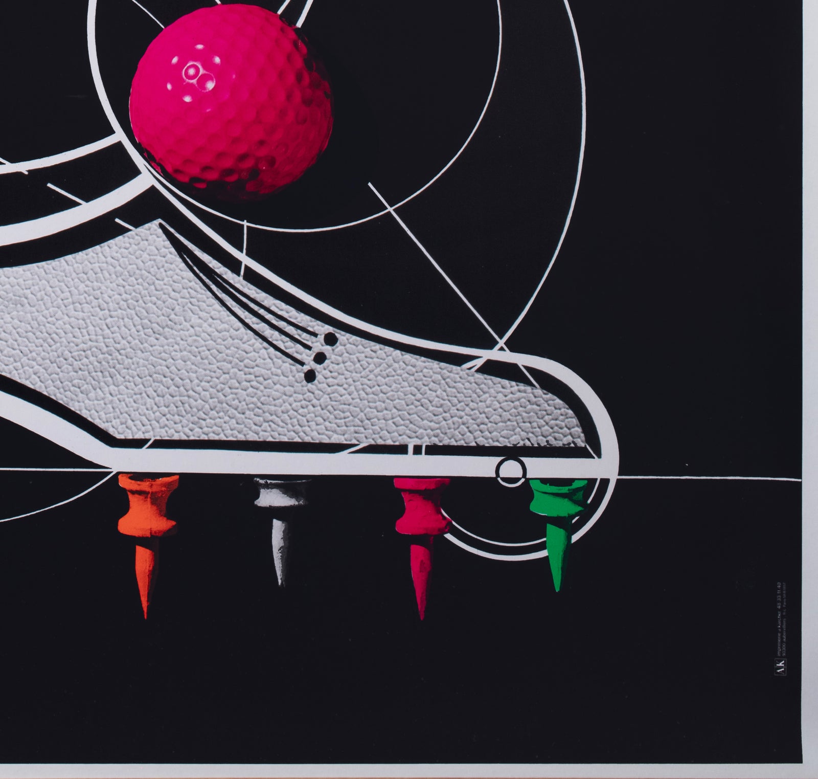 Bally c1980 Golf Shoe Advertising Poster Roger Bezombes - detail