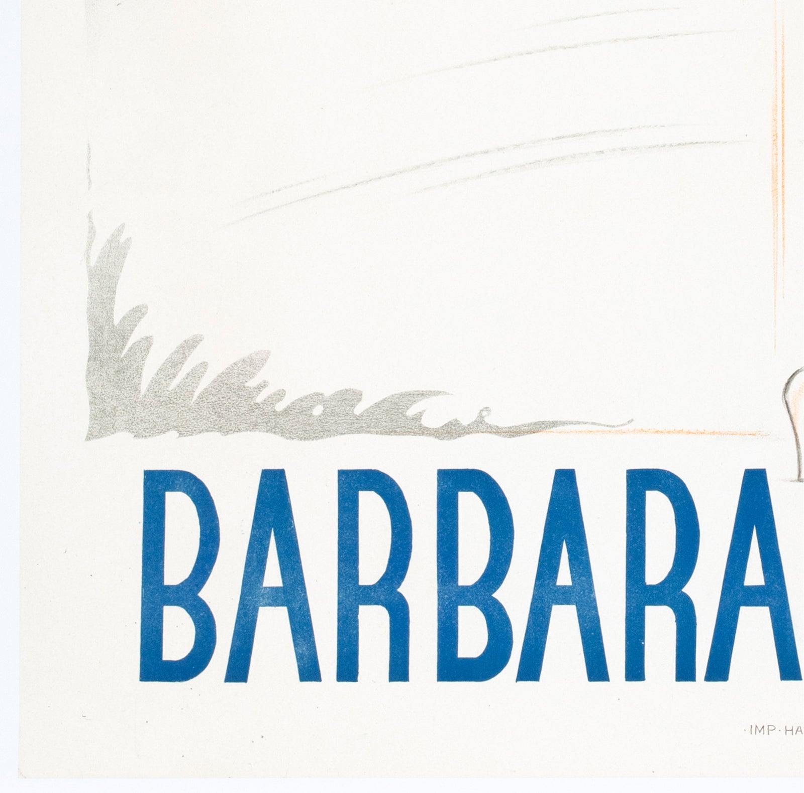 Barbara Doumer c1940 French Music Hall Showgirl Poster Maurice Harfort - detail
