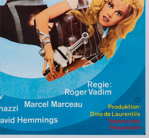 Barbarella R1973 German 1 Sheet Film Movie Poster - detail