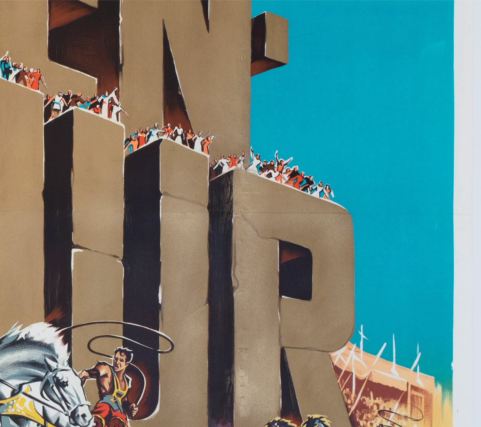 Ben Hur 1960 French Grande Style B Film Movie Poster - detail