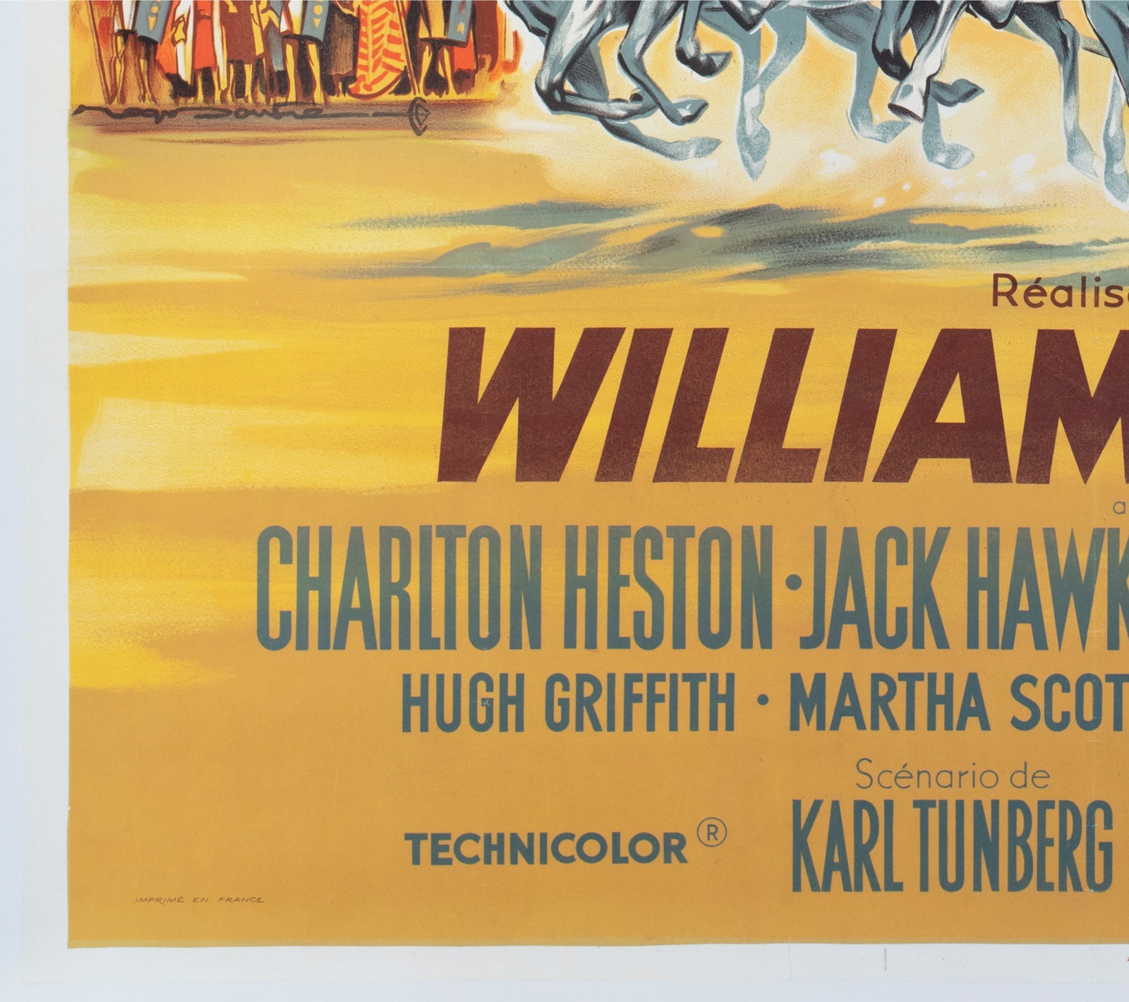 Ben Hur 1960 French Grande Style B Film Movie Poster - detail