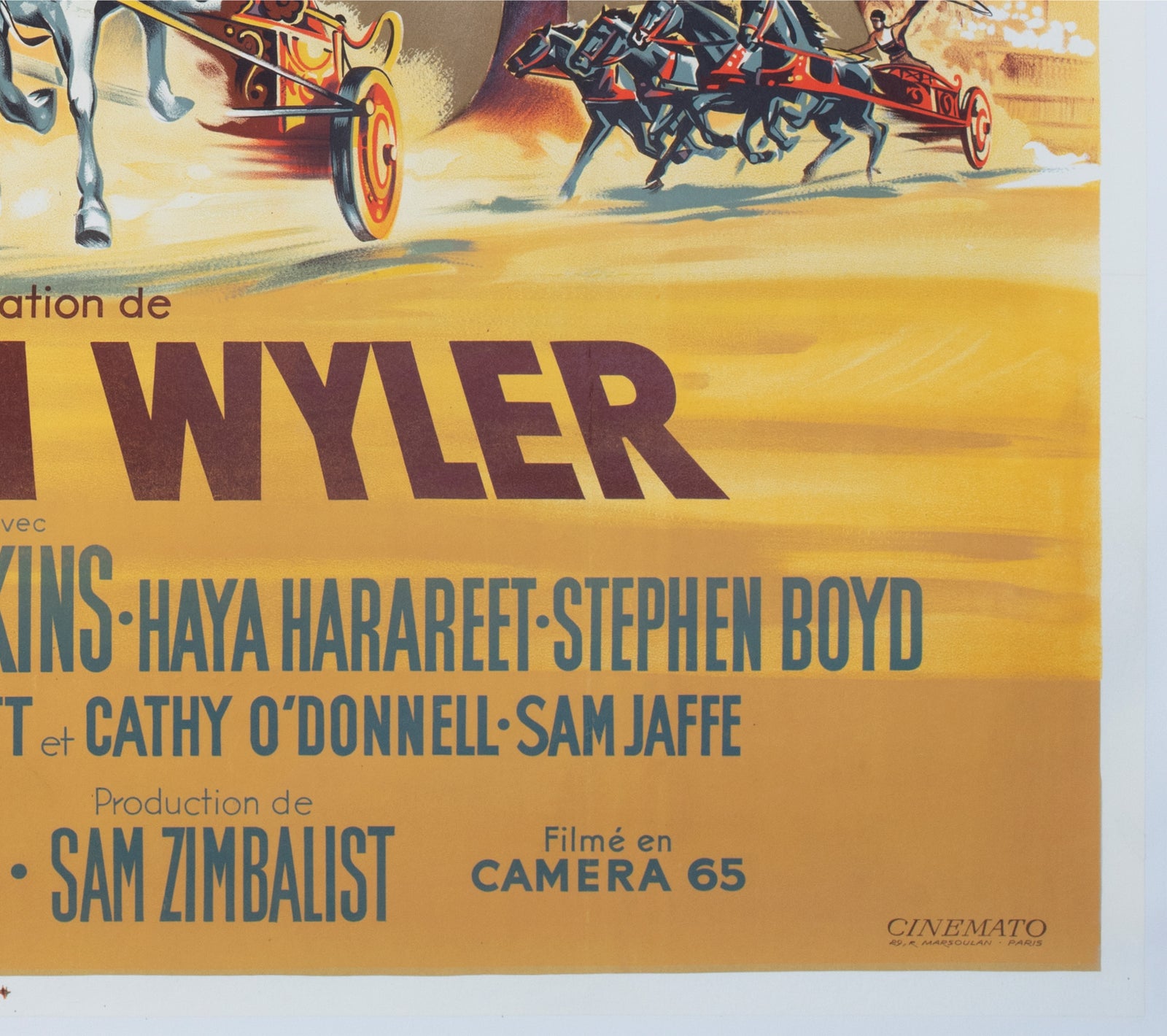 Ben Hur 1960 French Grande Style B Film Movie Poster - detail