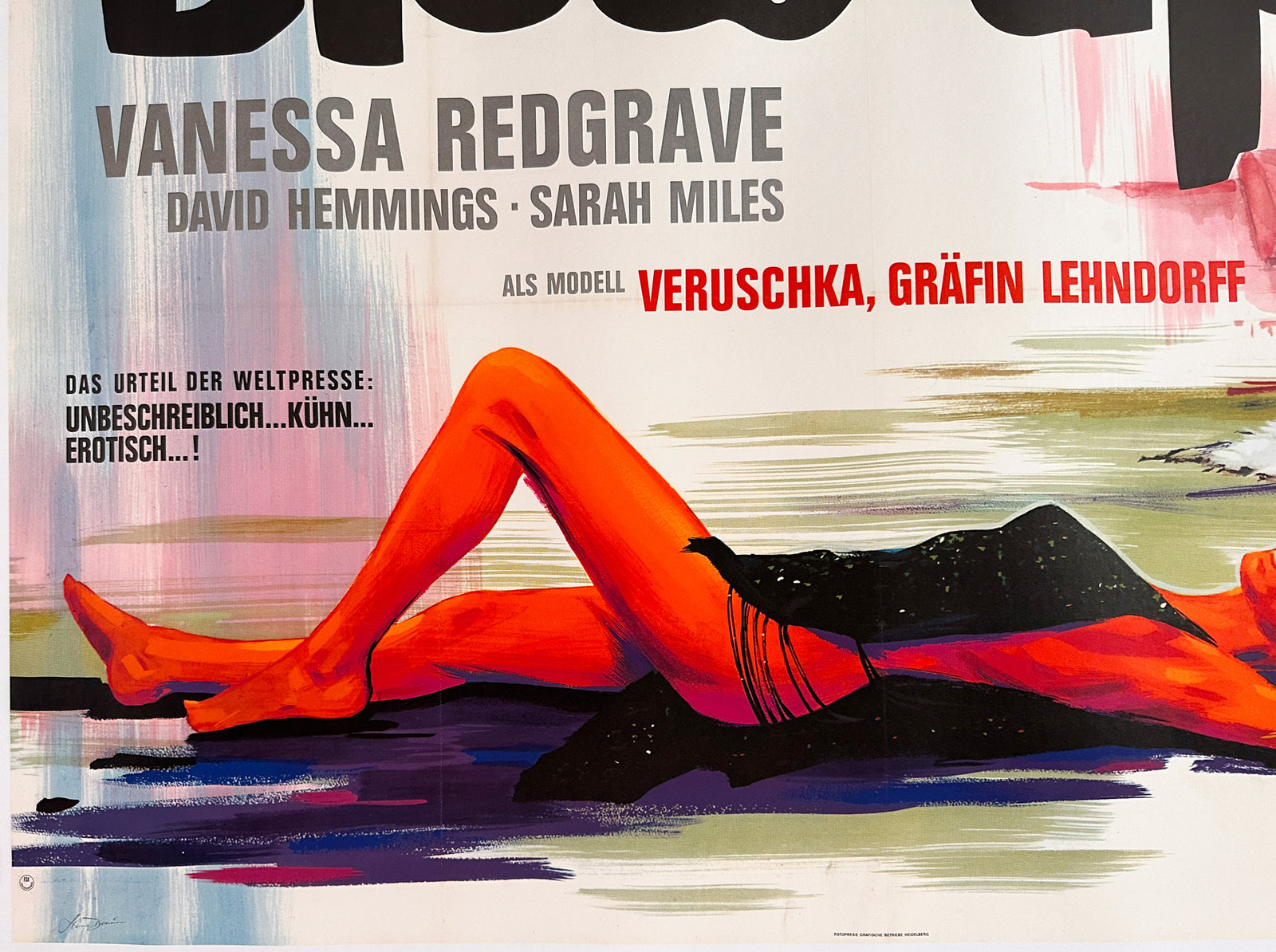 Blow Up 1967 German A0 Film Movie Poster, Braun - detail