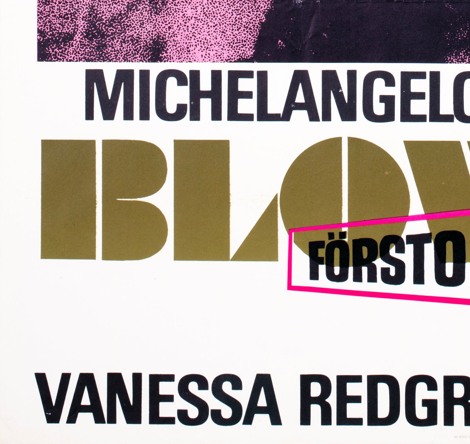 Blow up 1966 Swedish Film Poster - detail