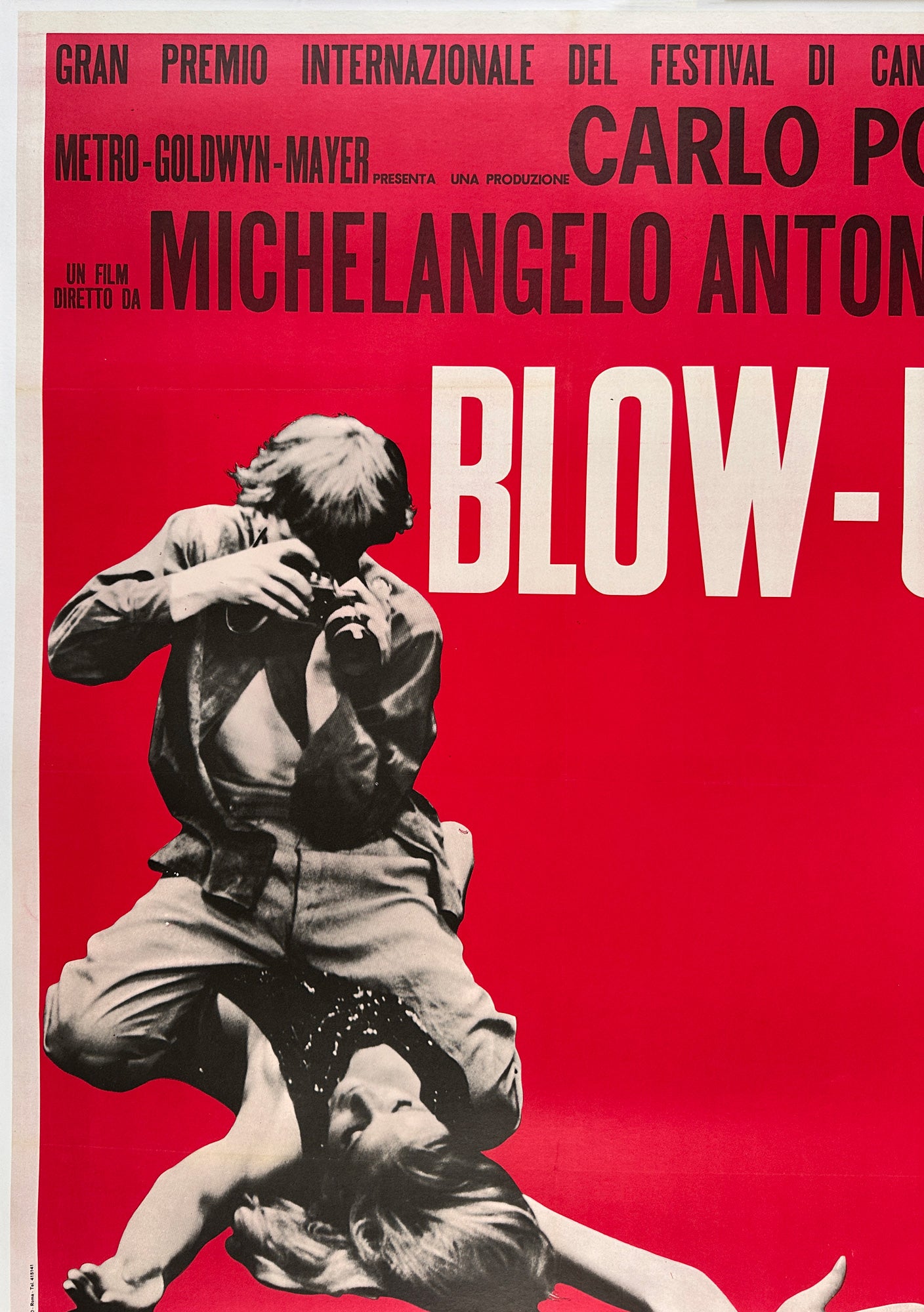 Blow-up 1970s Italian 2 Foglio Film Movie Poster - detail