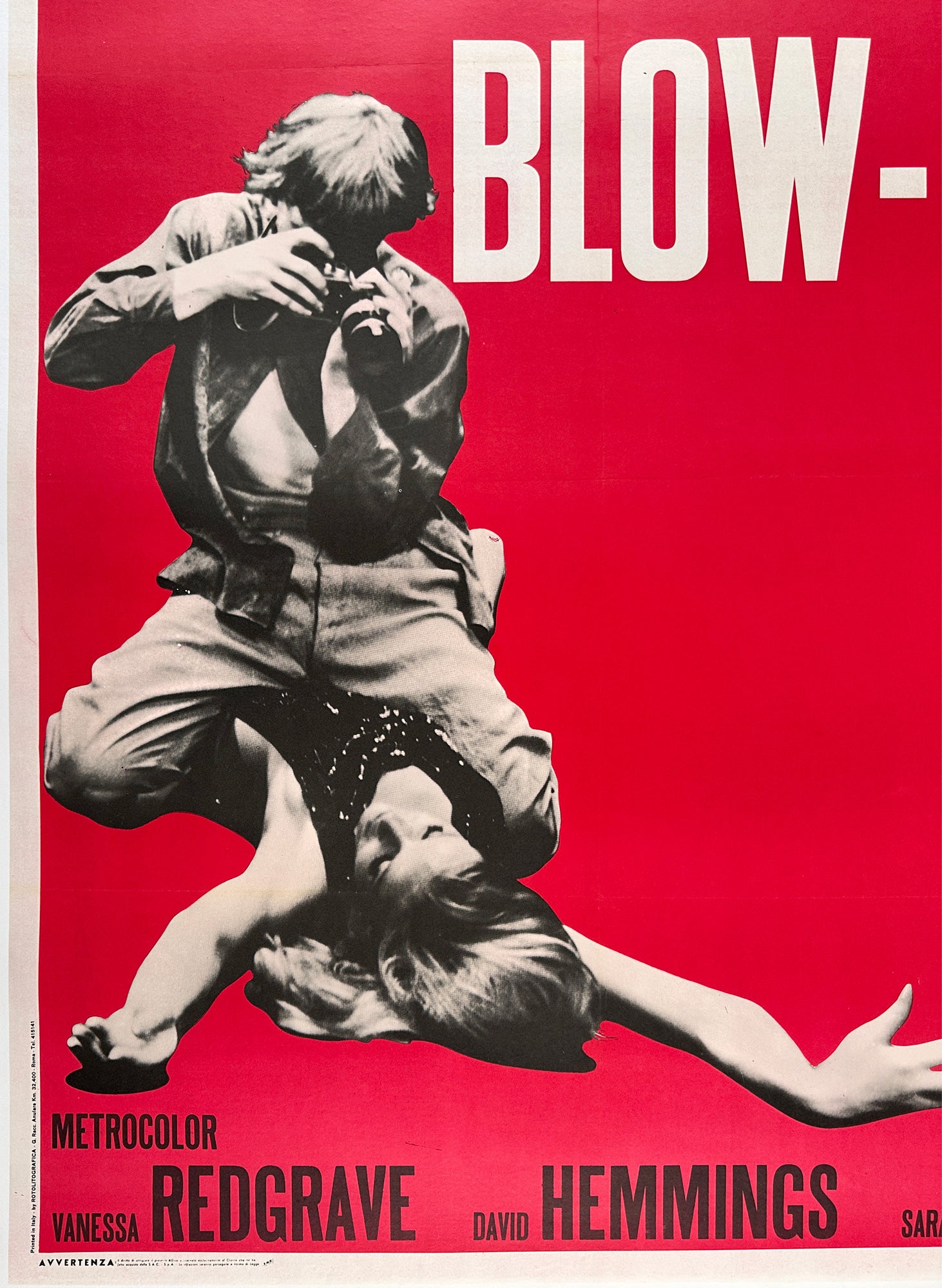 Blow-up 1970s Italian 2 Foglio Film Movie Poster - detail