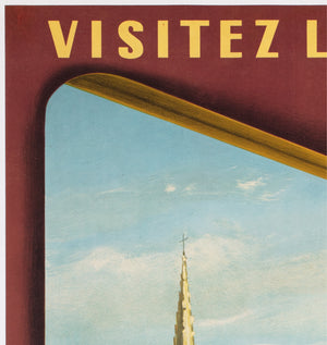 Bretagne 1953 SNCF French Railway Travel Advertising Poster Jean Garcia - detail