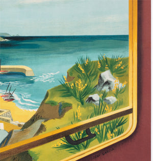 Bretagne 1953 SNCF French Railway Travel Advertising Poster Jean Garcia - detail