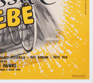 Bringing Up Baby R1950s French Moyenne Film Poster Jean Mascii - detail