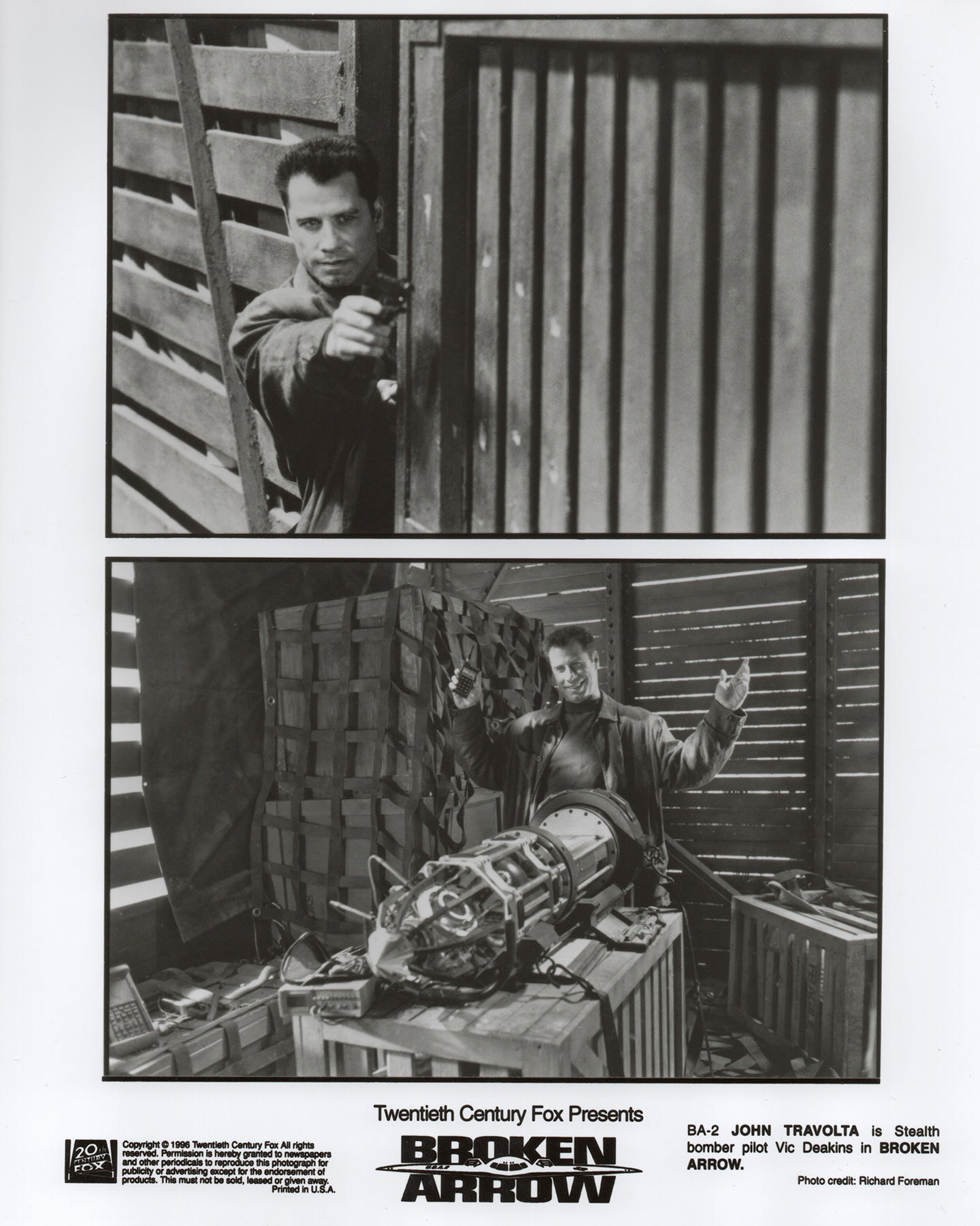 Broken Arrow 1996 Film Movie Press Publicity Still Framed