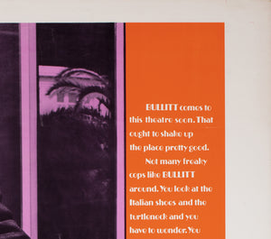 Bullitt 1968 US 30x40 Film Movie Poster