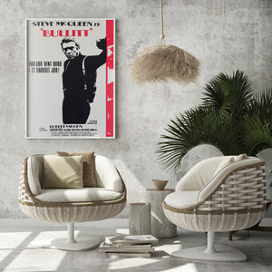 Bullitt 1969 Danish 1 Sheet Film Movie Movie Poster, Steve McQueen