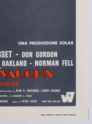 Bullitt 1969 Italian Locandina Movie Film Poster, Renato Ferrini - detail