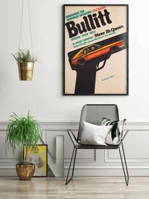 Bullitt 1971 Polish A1 Film Movie Poster, Marian Stachurski